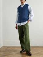 Polo Ralph Lauren - Logo-Embroidered Cable-Knit Cotton Vest - Blue