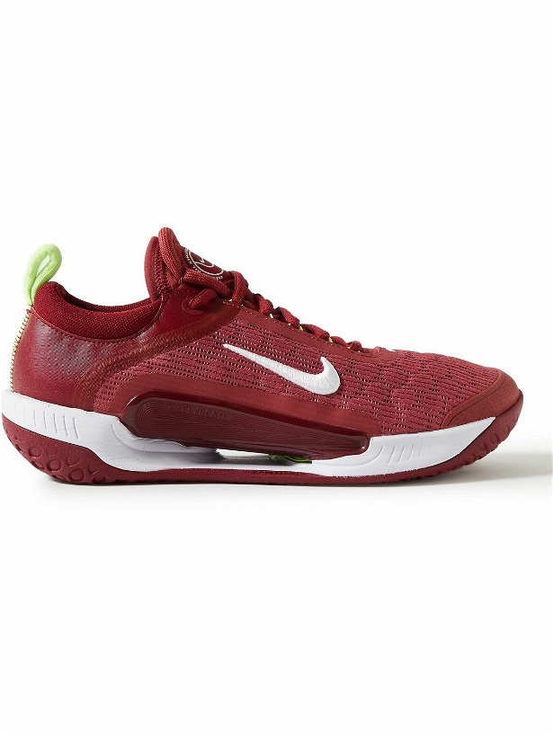 Photo: Nike Tennis - NikeCourt Air Zoom NXT Rubber-Trimmed Mesh Tennis Sneakers - Red