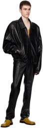Situationist Black YASPIS Edition Faux-Leather Bomber Jacket