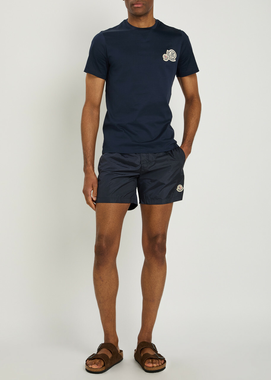 Moncler Logo Nylon Swim Shorts Navy Moncler