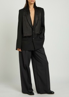 Maison Margiela Layered Silk and Wool Blazer Black