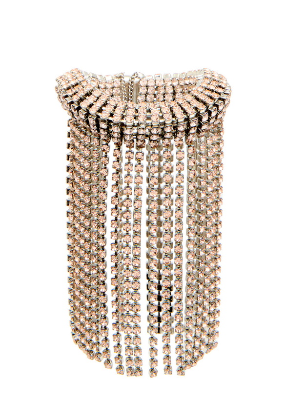 Photo: Rabanne Fringed Crystal-embellished Bracelet - Gold - One Size