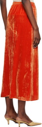 Baserange Red Ocu Maxi Skirt