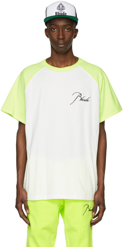 Photo: Rhude Green & White Raglan T-Shirt