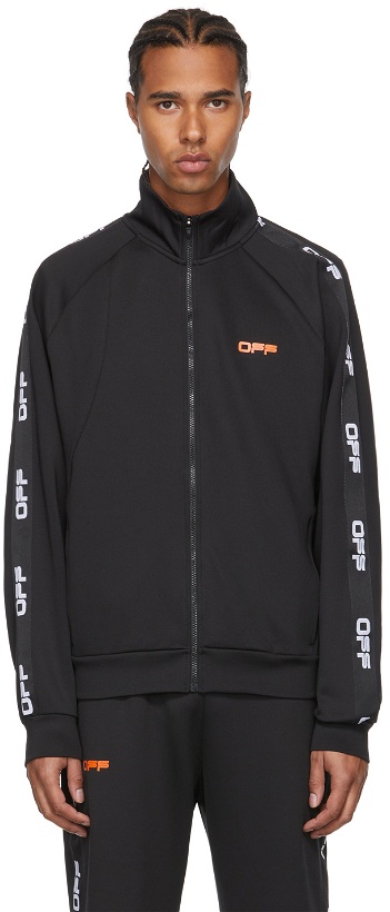 Photo: Off-White Black & Orange Active Logo Zip-Up Track Jacket