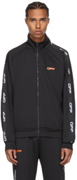 Off-White Black & Orange Active Logo Zip-Up Track Jacket