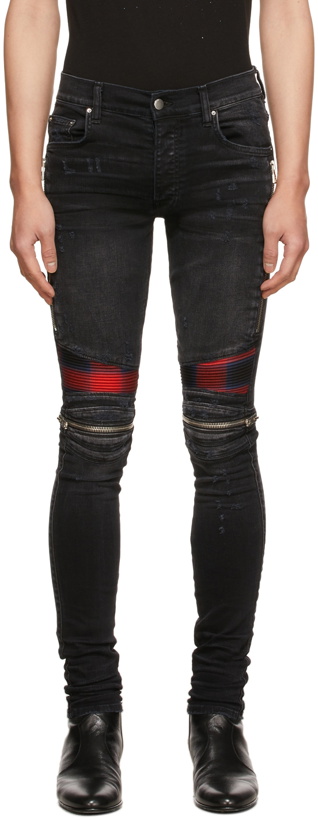 Photo: AMIRI Black Paneled Plaid Jeans