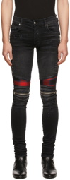 AMIRI Black Paneled Plaid Jeans