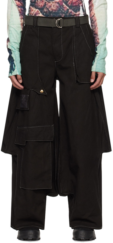 Photo: YAKU SSENSE Exclusive Black 7-Pocket Cargo Pants