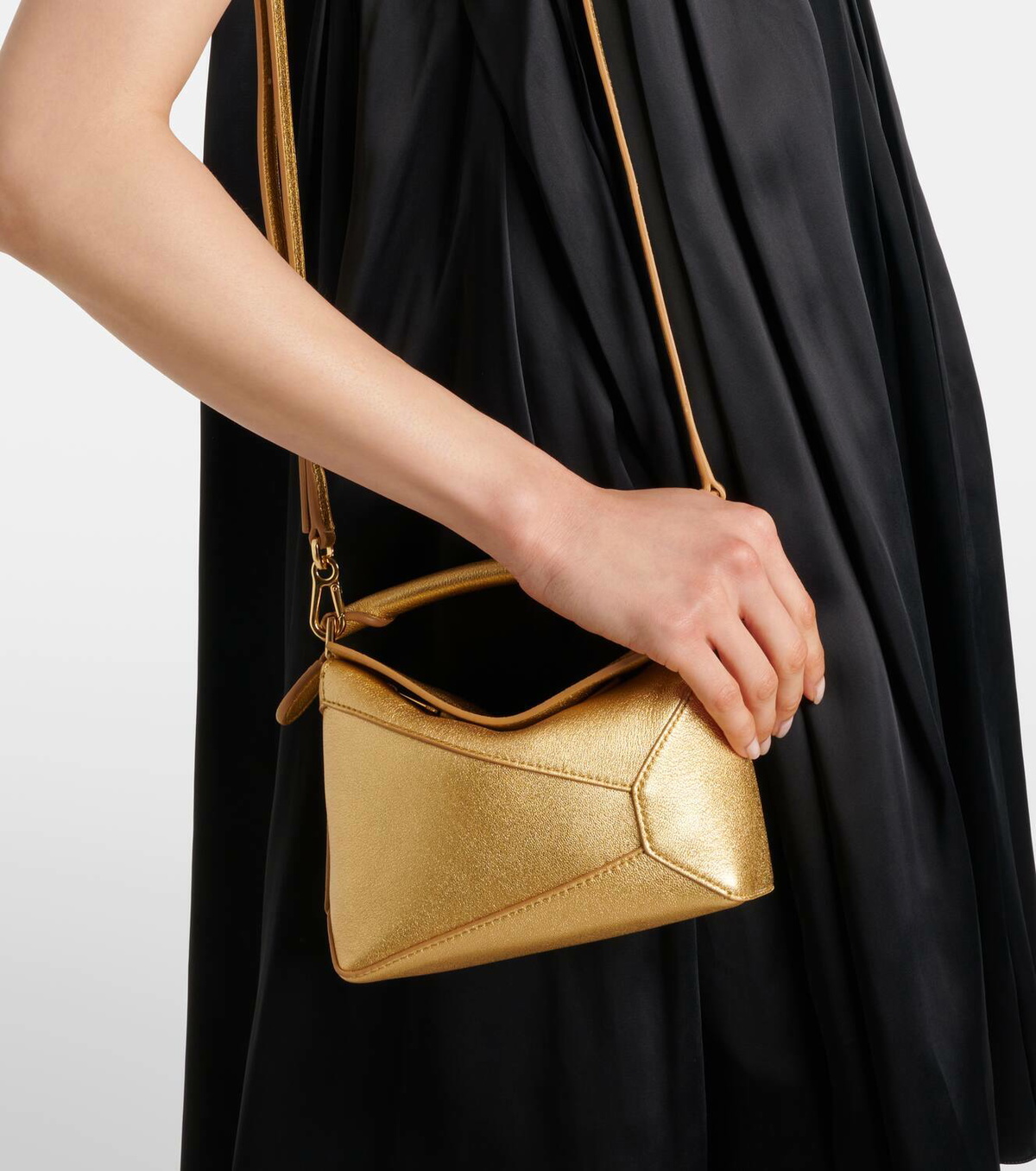Loewe Puzzle Mini metallic leather tote bag Loewe