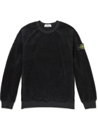 Stone Island - Logo-Detailed Cotton-Blend Fleece Sweatshirt - Black