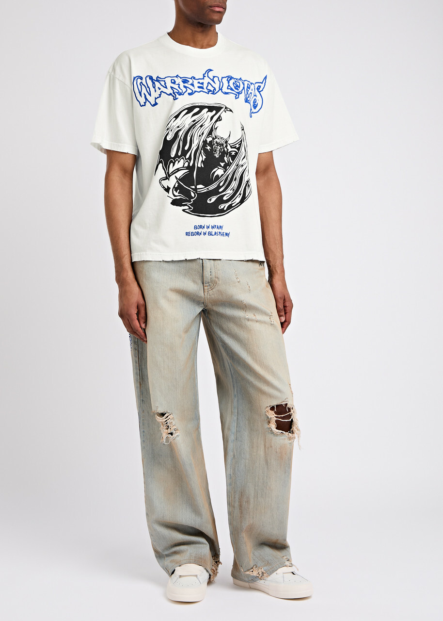 Warren Lotas Gargoyle Printed Cotton T-shirt White