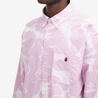 A Bathing Ape Men's Solid Camo Button Down Shirt in Pink