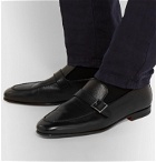 Santoni - Full-Grain Leather Loafers - Black