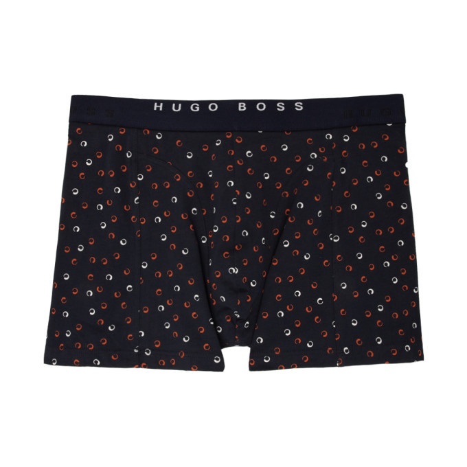 Photo: Boss Two-Pack Grey and Navy Print Boxer Briefs