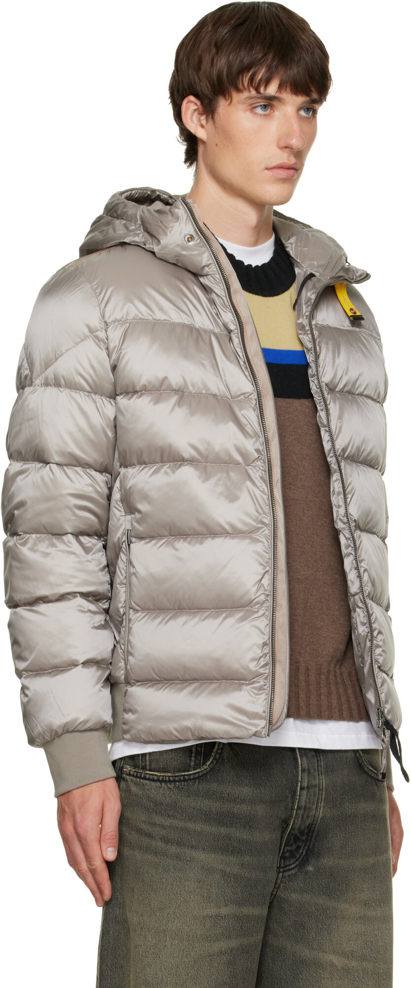 Parajumpers Gray Pharrell Hooded Bomber Jacket