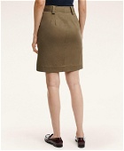 Brooks Brothers Women's Stretch Cotton Buttoned Twill Skirt | Olive