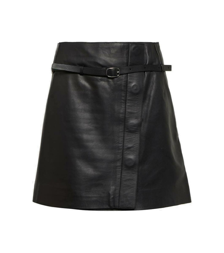 Photo: Yves Salomon Wrap leather miniskirt