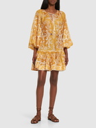 ZIMMERMANN - Raie Printed Tiered Silk Mini Dress