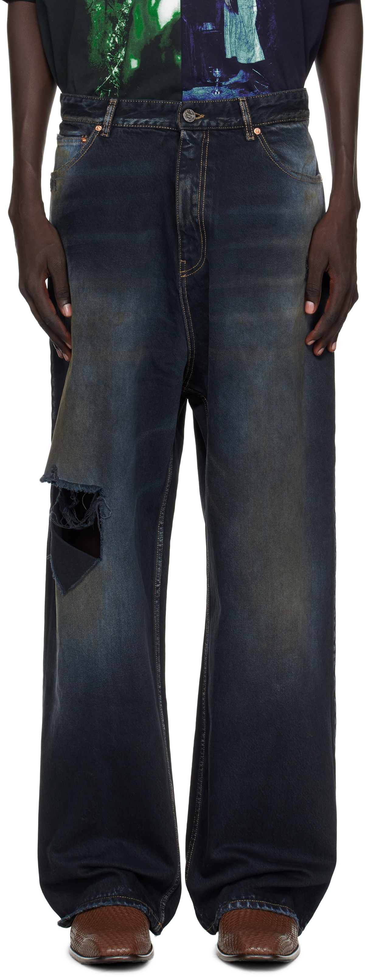 VETEMENTS Blue Destroyed Jeans Vetements