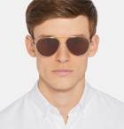 MONCLER - Aviator-Style Gold-Tone and Tortoiseshell Acetate Sunglasses - Brown