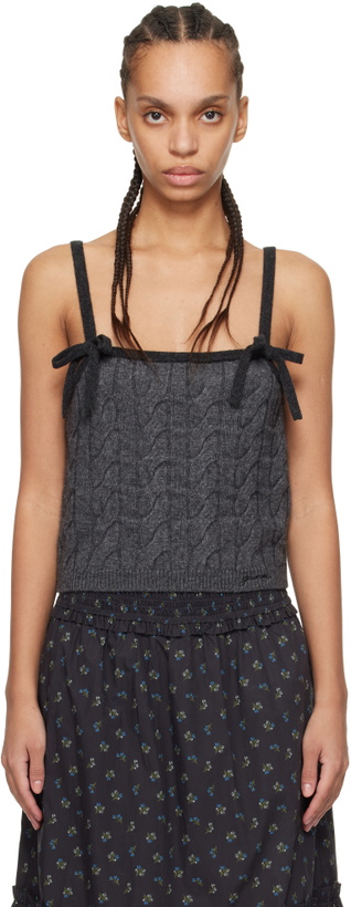 Photo: GANNI Gray Cashmere Mix Strap Tank Top