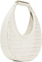 Staud White Woven Moon Bag