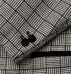 Maximilian Mogg - Black Double-Breasted Velvet-Trimmed Basketweave Wool Tuxedo Jacket - Gray