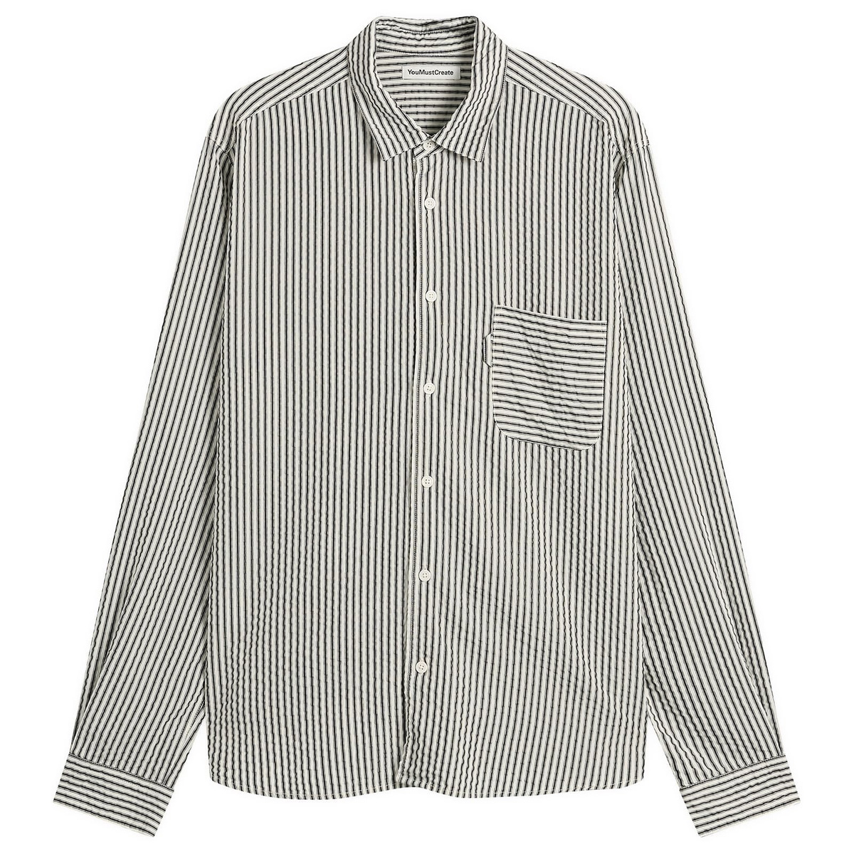 YMC Men's Seersucker Stripe Curtis Shirt in Multi