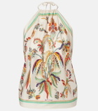 Etro Printed halterneck silk top