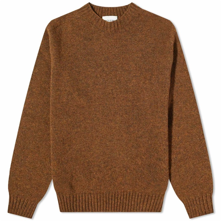 Photo: Country Of Origin Men's Supersoft Seamless Crew Knit in Tobacco