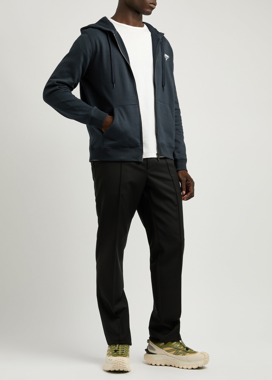 Valentino Logo Hooded Jersey Sweatshirt Navy