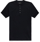 TOM FORD - Slim-Fit Cotton-Jersey Henley T-Shirt - Blue