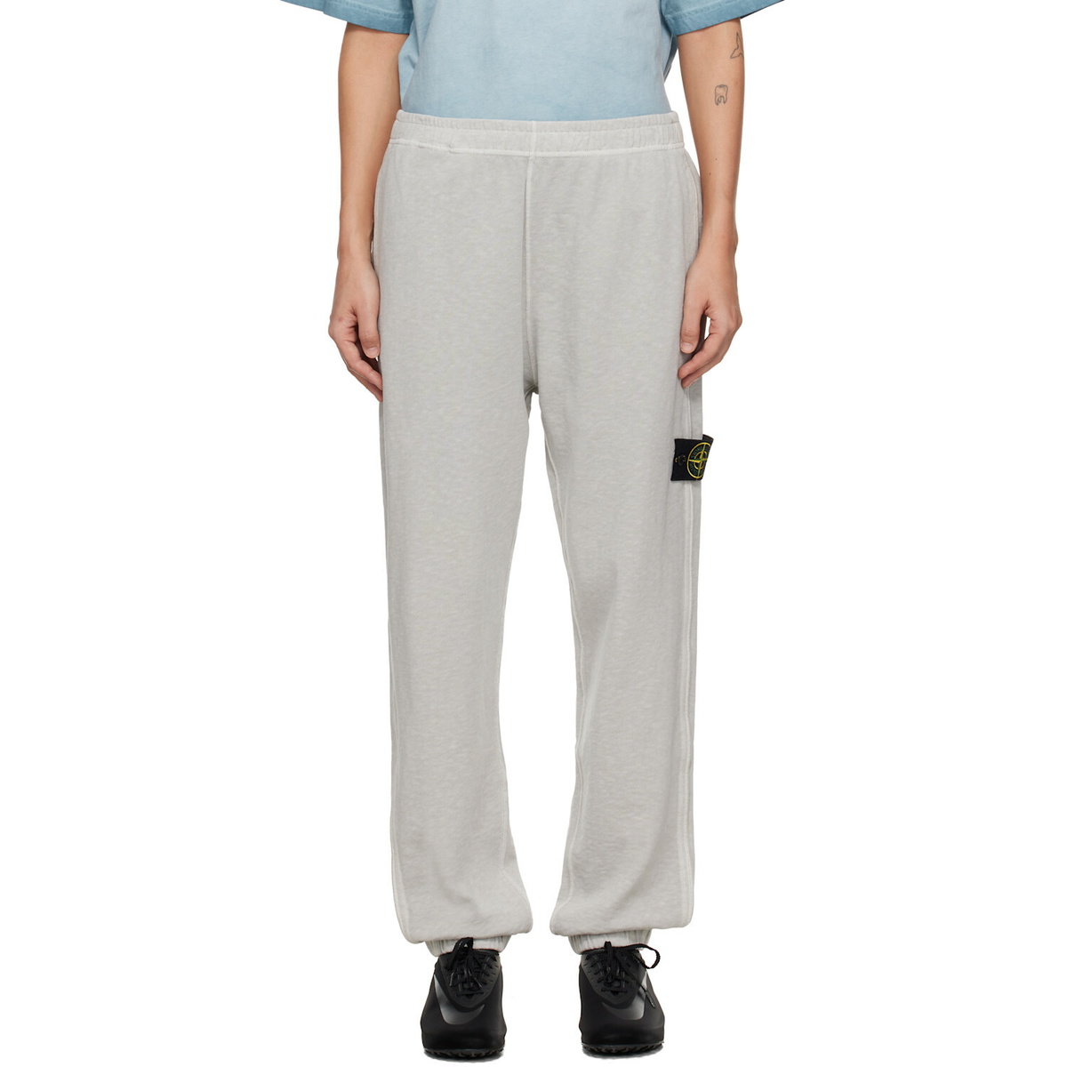 Stone Island Black 6200012 Malfilé Fleece 'Old' Effect Sweatpants