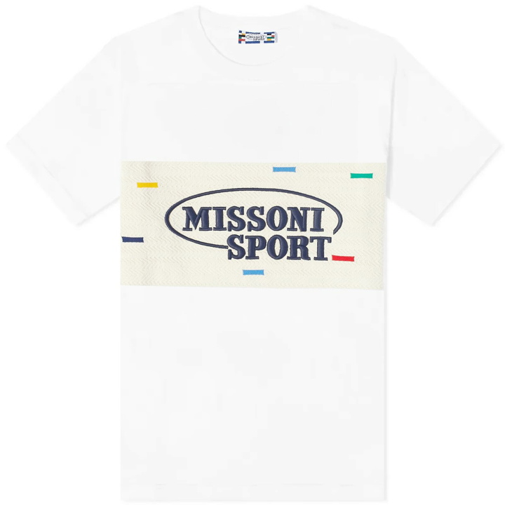 Photo: Missoni Men's Knit Sport Logo T-Shirt in White/Heritage