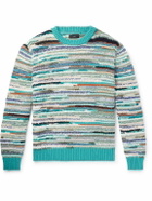 Alanui - Madurai Striped Cotton-Blend Sweater - Blue