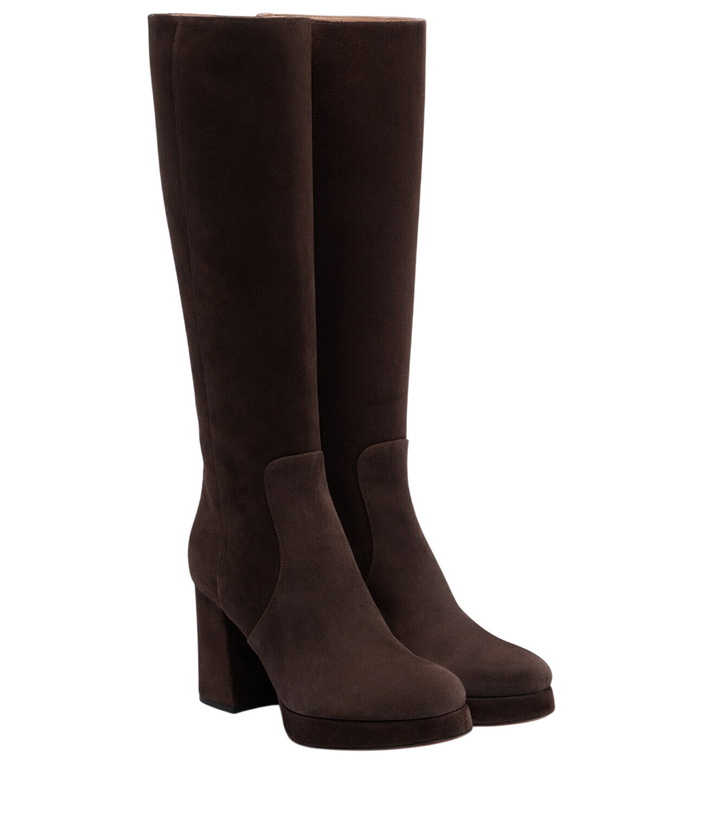 Photo: Valentino Garavani Fawcette VLogo suede knee-high boots