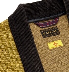 KAPITAL - Shawl-Collar Intarsia Cotton-Blend and Corduroy Cardigan - Men - Black