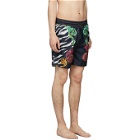 Versace Jeans Couture Black Baroque Animal Print Shorts