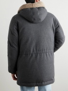 Brunello Cucinelli - Wool-Blend Padded Down Hooded Parka - Gray