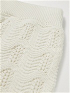 Casablanca - Crochet-Knit Cotton Drawstring Shorts - Neutrals