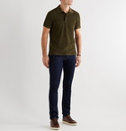 TOM FORD - Slim-Fit Logo-Embroidered Cotton-Terry Polo Shirt - Green