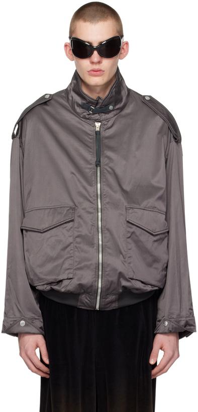 Photo: Acne Studios Gray Relaxed Fit Bomber Jacket