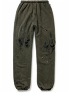 Liberal Youth Ministry - Tapered Studded Distressed Cotton-Blend Jersey Sweatpants - Green
