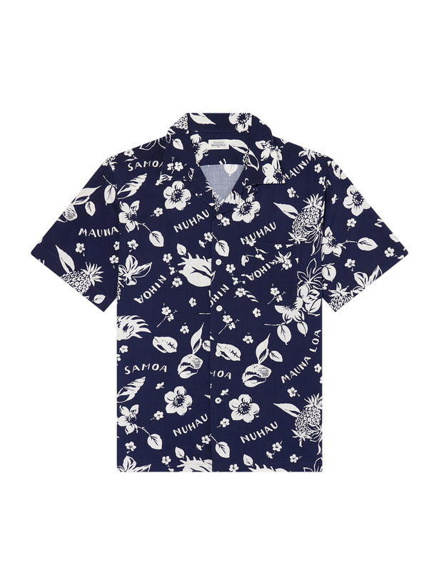 Photo: Hartford - Palmito Camp-Collar Printed Shirt - Blue