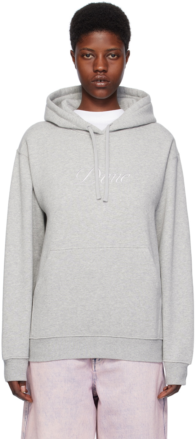 Dime Gray Embroidered Hoodie Dime