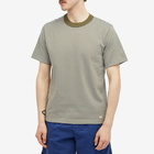 Armor-Lux Men's Fine Stripe T-Shirt in Army/Milk