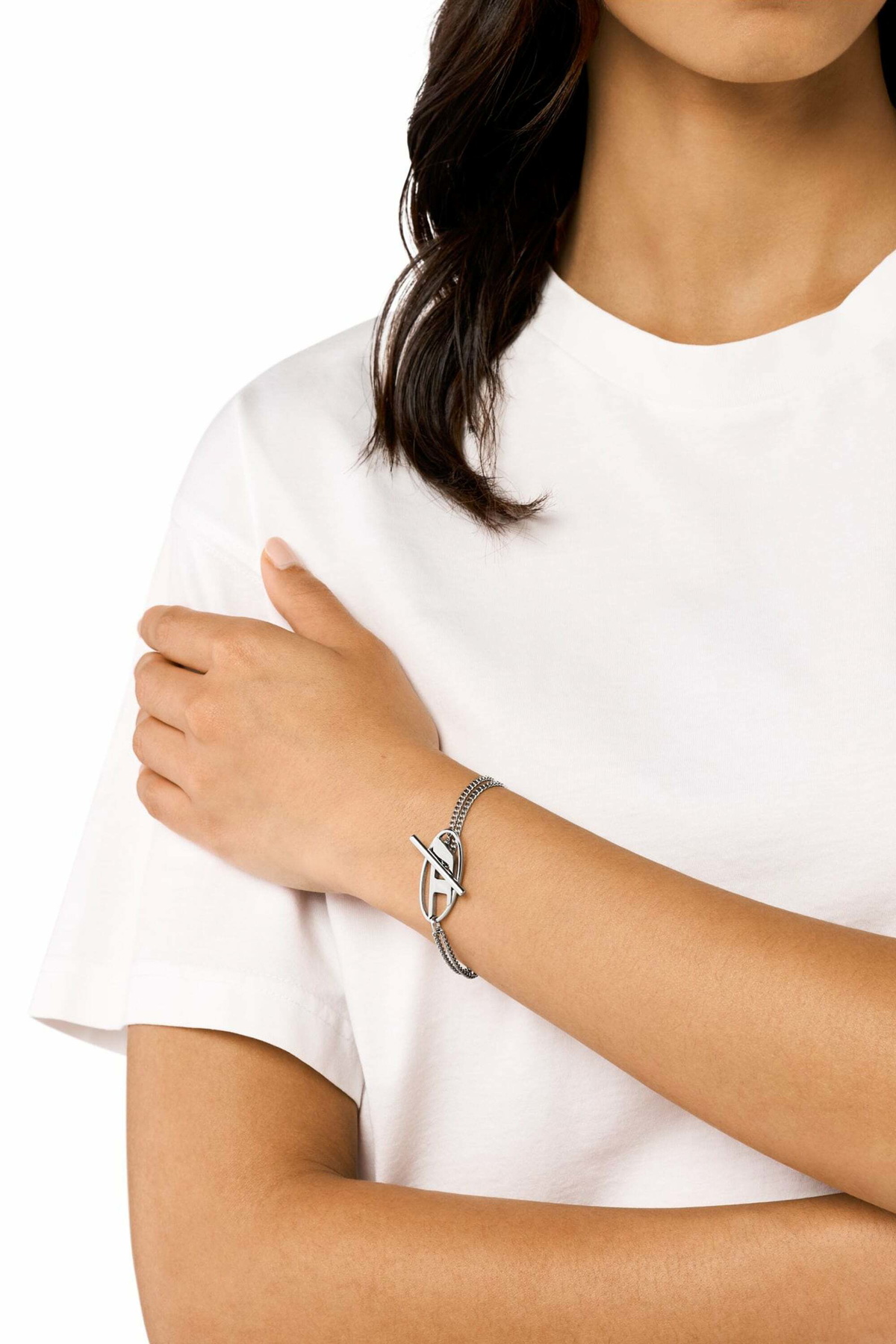 Diesel Stainless Steel Chain Bracelet - Bracelets - Unisex - Silver