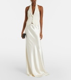 Self-Portrait Satin maxi dress