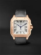 Cartier - Santos Automatic 39.8mm 18-Karat Rose Gold Interchangeable Alligator and Leather Watch, Ref. No. WGSA0011